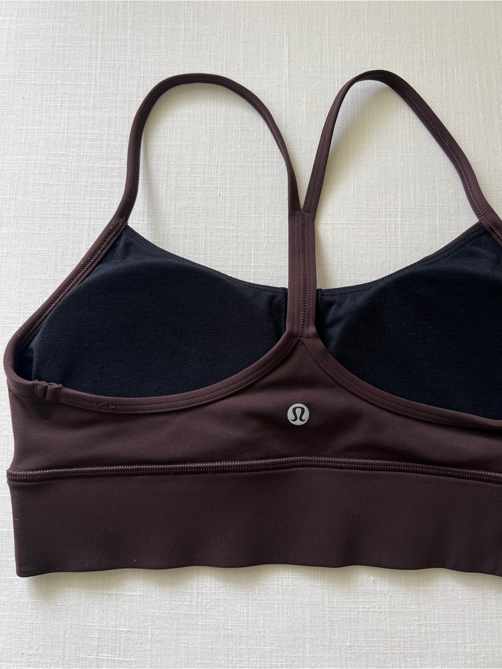 RARE Lululemon Flow Y Bra *Nulu Long Line Espresso Brown - Size 8 Yoga Pilates - Picture 3 of 4